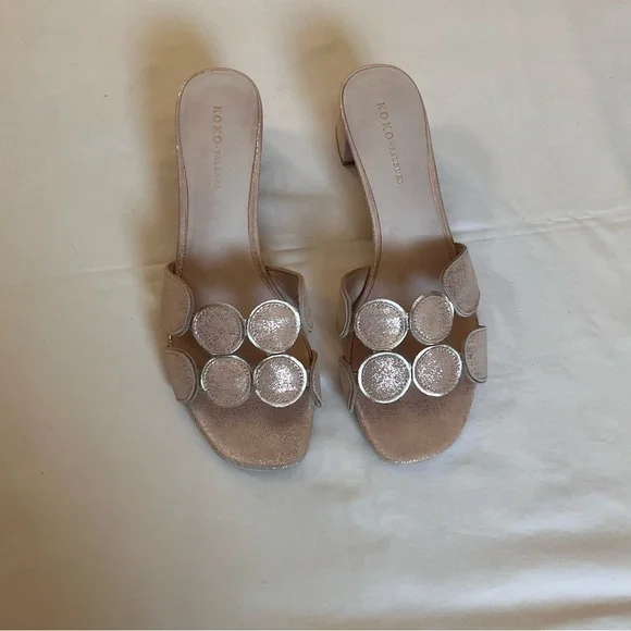 Koko + Palenki Classy Stylish Chic Lively Slide Sandals. Sz 9, Off White - Picture 2 of 8